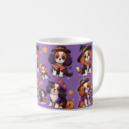 Niedlich Cavalier King Charles halloween-Muster Kaffeetasse