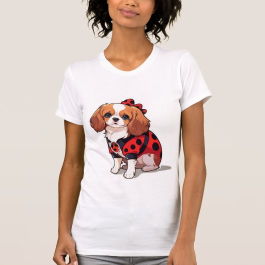 Niedlich Cavalier King Charles Ladybug T-Shirt (Vorderseite)