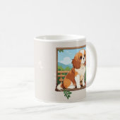 Niedlich Cavalier King Charles Pastel mit Blume Kaffeetasse (VorderseiteRechts)