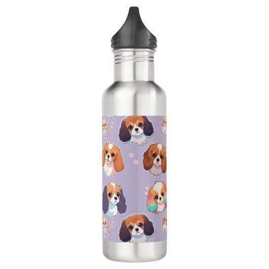 Niedlich Cavalier King Charles Pastel Pattern Edelstahlflasche (Links)