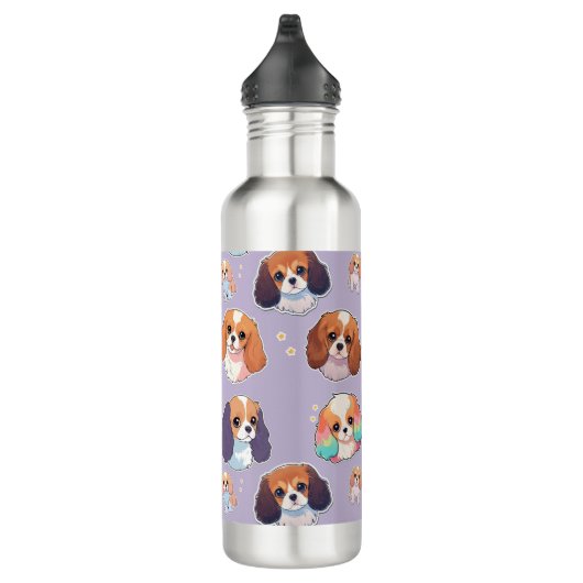 Niedlich Cavalier King Charles Pastel Pattern Edelstahlflasche (Rechts)