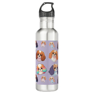 Niedlich Cavalier King Charles Pastel Pattern Edelstahlflasche