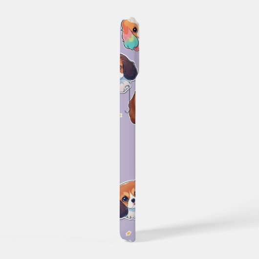 Niedlich Cavalier King Charles Pastel Pattern iPhone 15 Hülle (Rechte Seite)