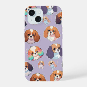 Niedlich Cavalier King Charles Pastel Pattern iPhone 15 Hülle