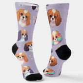 Niedlich Cavalier King Charles Pastel Pattern Socken (Gewinkelt)