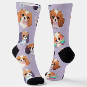 Niedlich Cavalier King Charles Pastel Pattern Socken