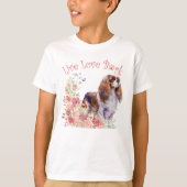 Niedlich Cavalier King Charles Spaniel Dog Floral T-Shirt (Vorderseite)