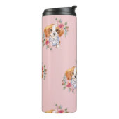 Niedlich Cavalier King Charles Spaniel Dog und Blu Thermosbecher (Nach links gedreht)