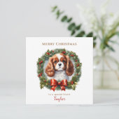 Niedlich Cavalier King Charles Spaniel Dog Weihnac Karte (Stehend Vorderseite)