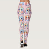 Niedlich Cavalier King Charles Unicorn Pastel Patt Leggings (Rückseite)