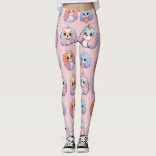 Niedlich Cavalier King Charles Unicorn Pastel Patt Leggings