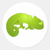 Niedlich Chameleon - grün Runder Aufkleber (Vorderseite)