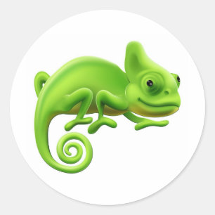 Niedlich Chameleon Illustration Runder Aufkleber