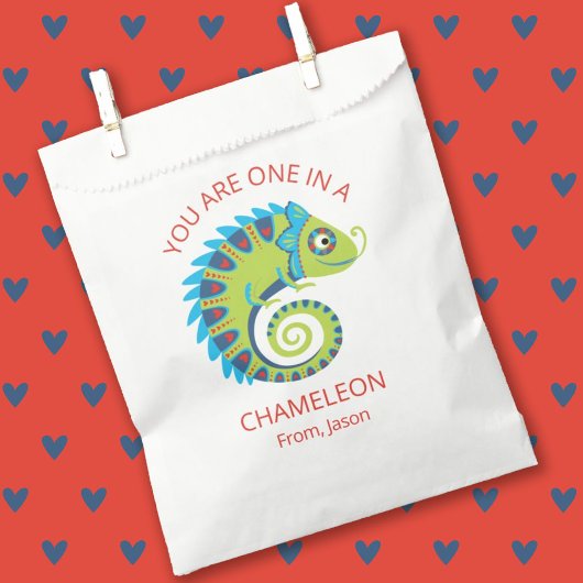 Niedlich Chameleon Kids Valentinstag Klassenzimmer Geschenktütchen