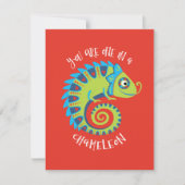 Niedlich Chameleon Kids Valentinstag Klassenzimmer Mitteilungskarte (Vorderseite)