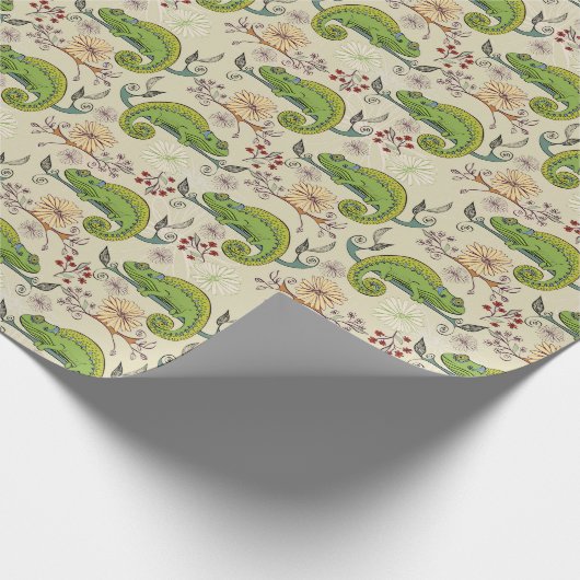 Niedlich Chameleon Lizard Geschenkpapier (Ecke)