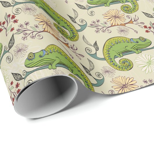 Niedlich Chameleon Lizard Geschenkpapier (Rolleneckpunkt)