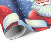 Niedlich Charming Retro Vintager Weihnachtsmann Geschenkpapier (Rolleneckpunkt)