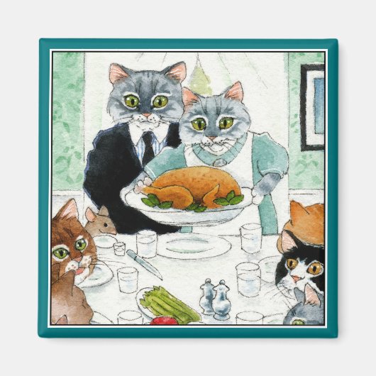 Niedlich Chat Friendsgiving Erntedank Dinner Magnet (Vorne)