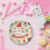Niedlich Chat Genießen Sie die Weihnachtszeit Pappteller (Party)