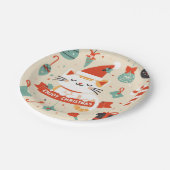 Niedlich Chat Genießen Sie die Weihnachtszeit Pappteller (Schrägansicht)