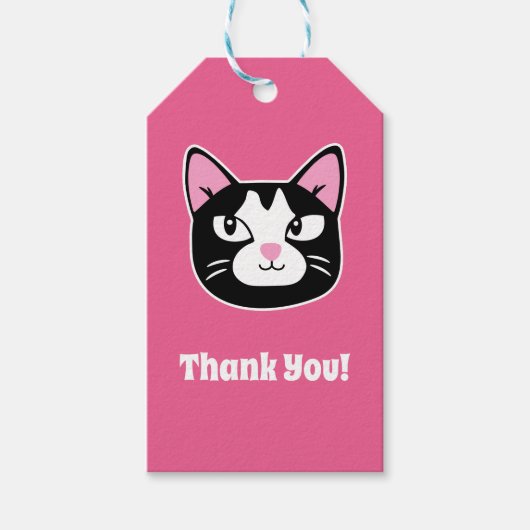 Niedlich Chat Vielen Dank Geschenkanhänger (Vorderseite)