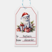 Niedlich Chat Weihnachten Geschenkanhänger (Rückseite)