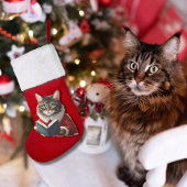 Niedlich Chat Weihnachten Großer Weihnachtsstrumpf