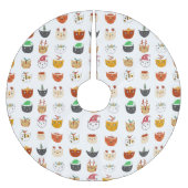 Niedlich Chat Weihnachten Polyester Weihnachtsbaumdecke (Vorderseite)