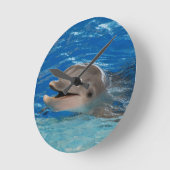 Niedlich Chattering Dolphin Runde Wanduhr (Winkel)
