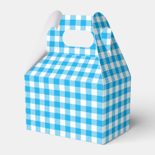 Niedlich Checked Blue White Gingham Kariert Geschenkschachtel