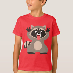 Niedlich Cheeky Cartoon Raccoon Kinder T - Shirt