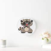 Niedlich Cheeky Cartoon Raccoon Runde Wanduhr (Zuhause)