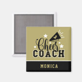 Niedlich Cheercoach Personalisiert Gold und Black Magnet (Vorderseite/Rückseite)