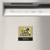Niedlich Cheercoach Personalisiert Gold und Black Magnet (In Situ (Geschirrspüler))