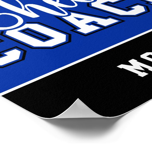 Niedlich Cheercoach Personalisiert Royal Blue & Bl Poster (Ecke)