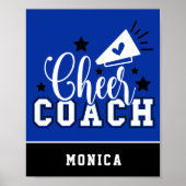 Niedlich Cheercoach Personalisiert Royal Blue & Bl Poster (Vorne)