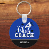 Niedlich Cheercoach Personalisiert Royal Blue und Schlüsselanhänger (Vorderseite)
