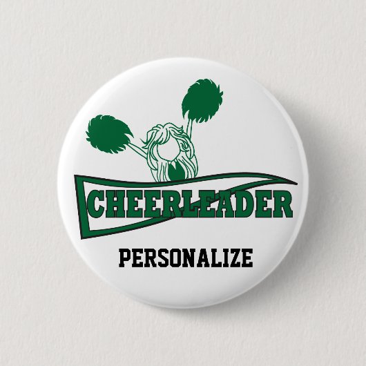 Niedlich Cheerleader | DIY Name | Dunkelgrün Button (Vorderseite)