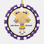 Niedlich Cheerleader Little Sister Weihnachtsschmu Keramikornament (Vorne)