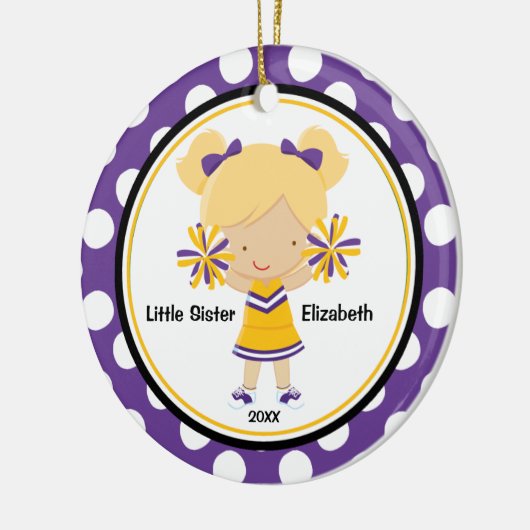 Niedlich Cheerleader Little Sister Weihnachtsschmu Keramikornament (Links)