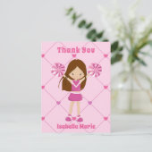 Niedlich Cheerleader Pink Personalisiert Vielen Da Postkarte (Stehend Vorderseite)