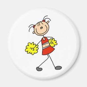 Niedlich Cheerleader Strichmännchen Magnet
