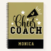 Niedlich Cheertrainer Personalisiert Gold und Blac Notizblock (Vorderseite)
