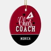 Niedlich Cheertrainer Personalisiert Rot und Schwa Keramik Ornament (Rechts)