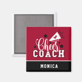 Niedlich Cheertrainer Personalisiert Rot und Schwa Magnet (Vorderseite/Rückseite)