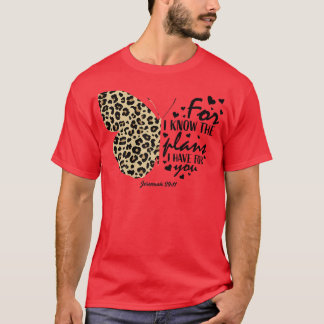 Niedlich Cheetah Print Butterfly Christlich Religi T-Shirt