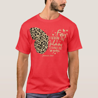 Niedlich Cheetah Print Butterfly Christlich Religi T-Shirt