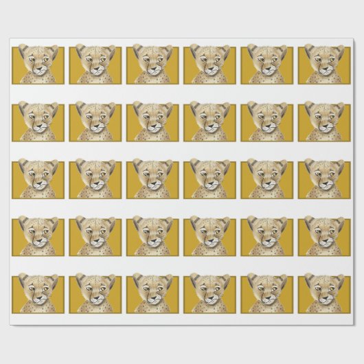 Niedlich Cheetah Wrapping Paper - Safari Gift Wrap Geschenkpapier (Flach)