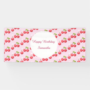 Niedlich Cherry 1. Geburtstag Party Banner